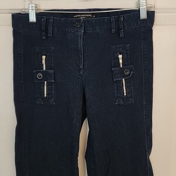 Avenue Montaigne Dark Wash Zipper Front Pants, Size 4 - Picture 2 of 7